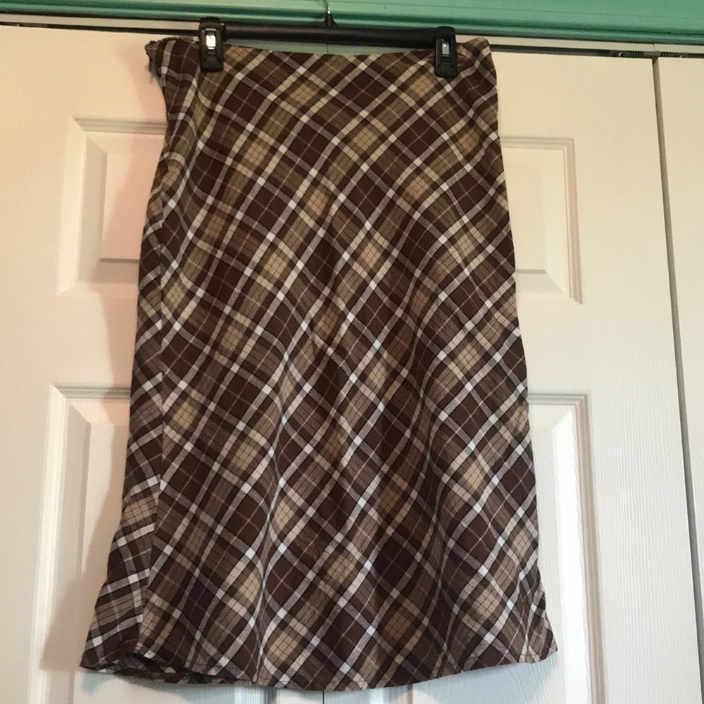 Plaid midi skirt